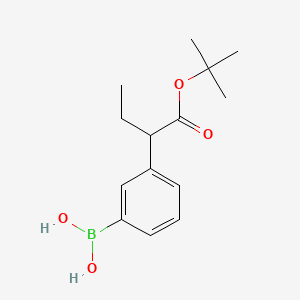 molecular formula C14H21BO4 B15051459 {3-[1-(Tert-butoxy)-1-oxobutan-2-yl]phenyl}boronic acid 