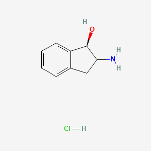 molecular formula C9H12ClNO B15051472 (1R)-2-amino-2,3-dihydro-1H-inden-1-ol hydrochloride 