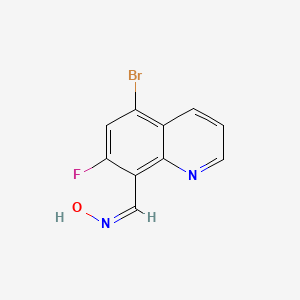 (E)-N-[(5-bromo-7-fluoroquinolin-8-yl)methylidene]hydroxylamine