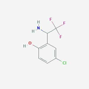 molecular formula C8H7ClF3NO B15051546 2-(1-Amino-2,2,2-trifluoroethyl)-4-chlorophenol 