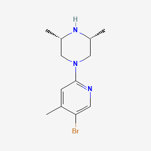 molecular formula C12H18BrN3 B15051561 (3R,5S)-1-(5-bromo-4-methylpyridin-2-yl)-3,5-dimethylpiperazine 