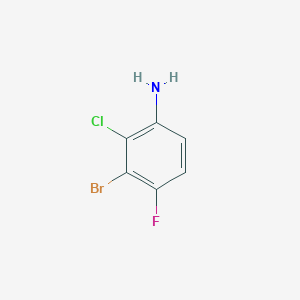 molecular formula C6H4BrClFN B15051607 3-Bromo-2-chloro-4-fluoroaniline 