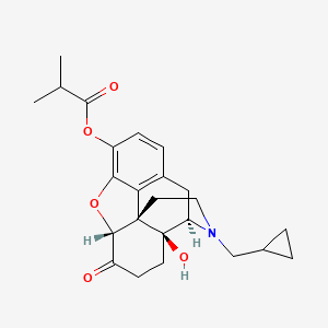 (5alpha)-17-(Cyclopropylmethyl)-14-hydroxy-6-oxo-4,5-epoxymorphinan-3-yl 2-methylpropanoate