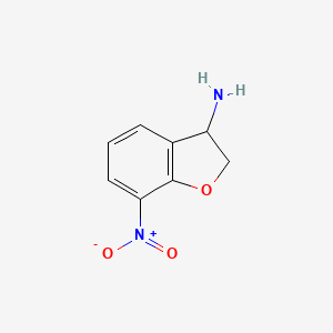 molecular formula C8H8N2O3 B15051715 7-Nitro-2,3-dihydrobenzofuran-3-amine 