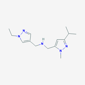 molecular formula C14H23N5 B15051721 [(1-ethyl-1H-pyrazol-4-yl)methyl]({[1-methyl-3-(propan-2-yl)-1H-pyrazol-5-yl]methyl})amine 