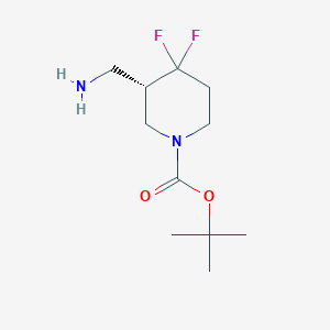 molecular formula C11H20F2N2O2 B15051733 tert-Butyl (3S)-3-(aminomethyl)-4,4-difluoropiperidine-1-carboxylate 