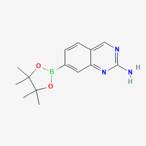 molecular formula C14H18BN3O2 B15051787 7-(4,4,5,5-Tetramethyl-1,3,2-dioxaborolan-2-yl)quinazolin-2-amine 