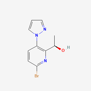 molecular formula C10H10BrN3O B15051792 (R)-1-(6-Bromo-3-(1H-pyrazol-1-yl)pyridin-2-yl)ethan-1-ol 