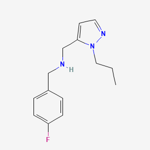 molecular formula C14H18FN3 B15051797 [(4-fluorophenyl)methyl][(1-propyl-1H-pyrazol-5-yl)methyl]amine 