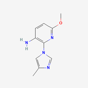 molecular formula C10H12N4O B15051829 6-Methoxy-2-(4-methyl-1H-imidazol-1-yl)-3-pyridinamine 