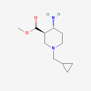 molecular formula C11H20N2O2 B15051853 methyl (3R,4R)-4-amino-1-(cyclopropylmethyl)piperidine-3-carboxylate 