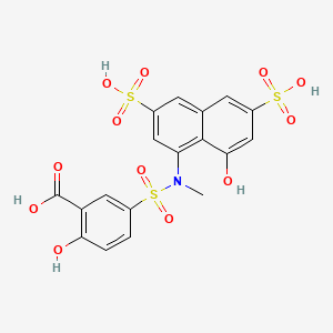 molecular formula C18H15NO12S3 B1505186 N-Methyl-N-(3-carboxy-4-hydroxyphenylsulfonyl)-1-amino-8-hydroxy-3,6-naphthalenedisulfonic acid CAS No. 6201-90-7