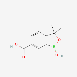 molecular formula C10H11BO4 B15051873 1-Hydroxy-3,3-dimethyl-1,3-dihydrobenzo[c][1,2]oxaborole-6-carboxylic acid 