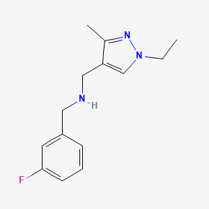 molecular formula C14H18FN3 B15051878 [(1-ethyl-3-methyl-1H-pyrazol-4-yl)methyl][(3-fluorophenyl)methyl]amine 