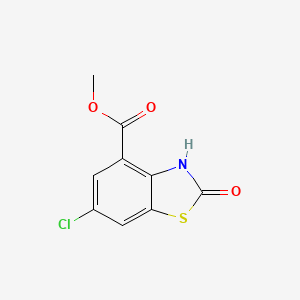 molecular formula C9H6ClNO3S B15051899 6-Chloro-2-hydroxybenzothiazole-4-carboxylic acid methyl ester 