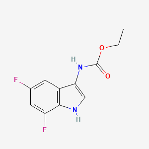 molecular formula C11H10F2N2O2 B15051952 ethyl N-(5,7-difluoro-1H-indol-3-yl)carbamate 