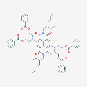 molecular formula C66H72N4O12 B15051970 ((2,7-Bis(2-ethylhexyl)-1,3,6,8-tetraoxo-1,2,3,6,7,8-hexahydrobenzo[lmn][3,8]phenanthroline-4,9-diyl)bis(azanetriyl))tetrakis(ethane-2,1-diyl) tetrabenzoate 