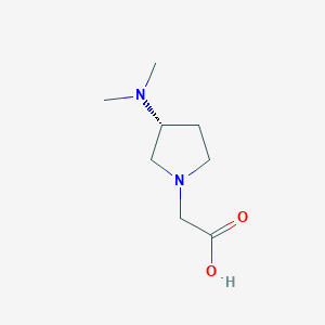 molecular formula C8H16N2O2 B15052010 ((R)-3-Dimethylamino-pyrrolidin-1-yl)-acetic acid 