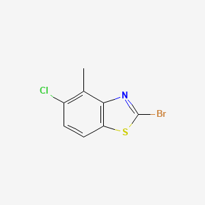 molecular formula C8H5BrClNS B15052043 2-Bromo-5-chloro-4-methyl-1,3-benzothiazole 