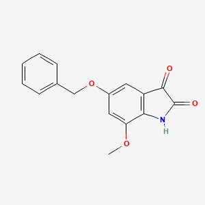 molecular formula C16H13NO4 B15052078 5-(benzyloxy)-7-methoxy-2,3-dihydro-1H-indole-2,3-dione 