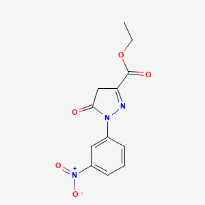 molecular formula C12H11N3O5 B1505209 Ethyl 1-(3-nitrophenyl)-5-oxo-4,5-dihydro-1H-pyrazole-3-carboxylate CAS No. 64919-97-7