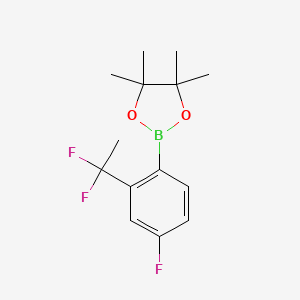 molecular formula C14H18BF3O2 B15052099 2-(2-(1,1-Difluoroethyl)-4-fluorophenyl)-4,4,5,5-tetramethyl-1,3,2-dioxaborolane 