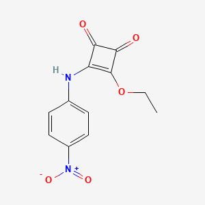 molecular formula C12H10N2O5 B15052105 3-Ethoxy-4-[(4-nitrophenyl)amino]cyclobut-3-ene-1,2-dione 