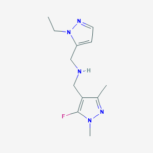 molecular formula C12H18FN5 B15052154 [(1-ethyl-1H-pyrazol-5-yl)methyl][(5-fluoro-1,3-dimethyl-1H-pyrazol-4-yl)methyl]amine 