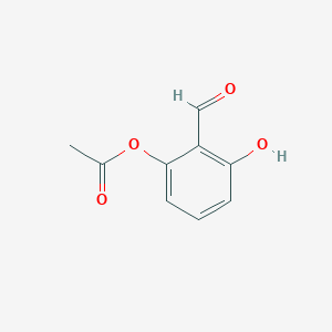 molecular formula C9H8O4 B15052176 2-Formyl-3-hydroxyphenyl acetate 