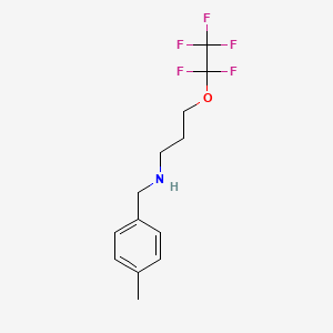 molecular formula C13H16F5NO B15052181 (4-Methyl-benzyl)-(3-pentafluoroethyloxy-propyl)-amine 