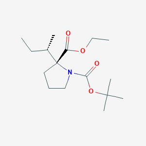 molecular formula C16H29NO4 B15052203 1-tert-butyl 2-ethyl (2R)-2-[(2S)-butan-2-yl]pyrrolidine-1,2-dicarboxylate 