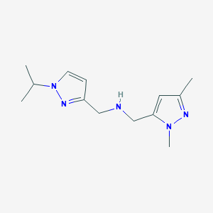 molecular formula C13H21N5 B15052285 [(1,3-dimethyl-1H-pyrazol-5-yl)methyl]({[1-(propan-2-yl)-1H-pyrazol-3-yl]methyl})amine 