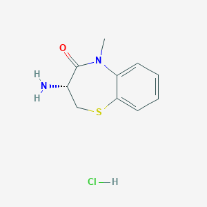 molecular formula C10H13ClN2OS B15052297 (R)-3-amino-5-methyl-2,3-dihydrobenzo[b][1,4]thiazepin-4(5H)-one hydrochloride 