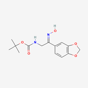 molecular formula C14H18N2O5 B15052299 tert-butyl N-[(2Z)-2-(2H-1,3-benzodioxol-5-yl)-2-(hydroxyimino)ethyl]carbamate 