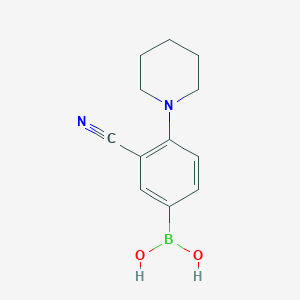 molecular formula C12H15BN2O2 B15052330 [3-Cyano-4-(piperidin-1-yl)phenyl]boronic acid 