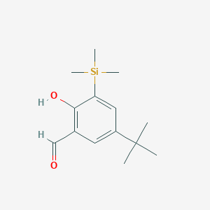 molecular formula C14H22O2Si B15052345 5-(1,1-Dimethylethyl)-2-hydroxy-3-(trimethylsilyl)benzaldehyde 