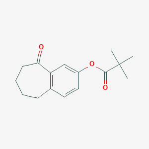 molecular formula C16H20O3 B15052440 9-Oxo-6,7,8,9-tetrahydro-5H-benzo[7]annulen-2-yl pivalate 