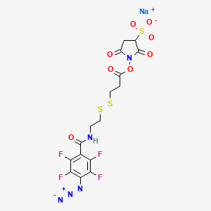 molecular formula C16H12F4N5NaO8S3 B1505261 Sodium 1-[(3-{[2-(4-azido-2,3,5,6-tetrafluorobenzamido)ethyl]disulfanyl}propanoyl)oxy]-2,5-dioxopyrrolidine-3-sulfonate CAS No. 220446-74-2