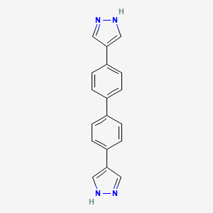 molecular formula C18H14N4 B15052612 4-[4'-(1H-pyrazol-4-yl)-[1,1'-biphenyl]-4-yl]-1H-pyrazole 