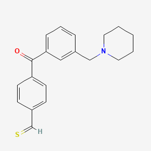 4-[3-(Piperidin-1-ylmethyl)benzoyl]thiobenzaldehyde