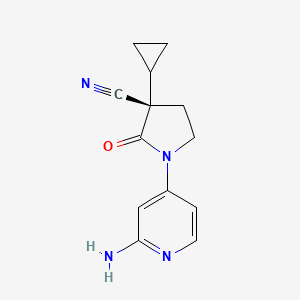 (3S)-1-(2-aminopyridin-4-yl)-3-cyclopropyl-2-oxopyrrolidine-3-carbonitrile