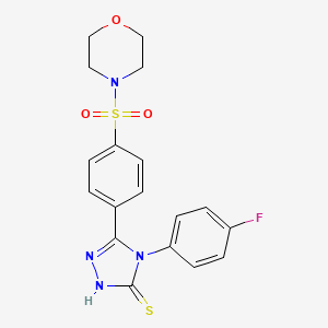 molecular formula C18H17FN4O3S2 B15052654 4-(4-Fluorophenyl)-5-(4-(morpholinosulfonyl)phenyl)-4H-1,2,4-triazole-3-thiol 