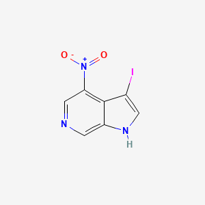 molecular formula C7H4IN3O2 B15052656 3-iodo-4-nitro-1H-pyrrolo[2,3-c]pyridine 