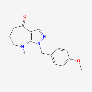 1-[(4-methoxyphenyl)methyl]-1H,4H,5H,6H,7H,8H-pyrazolo[3,4-b]azepin-4-one