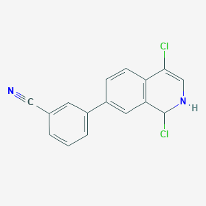 molecular formula C16H10Cl2N2 B1505272 3-(1,4-Dichloro-1,2-dihydroisoquinolin-7-YL)benzonitrile CAS No. 223671-44-1
