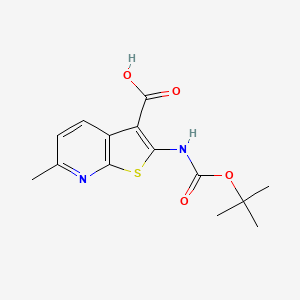 molecular formula C14H16N2O4S B15052728 2-((tert-Butoxycarbonyl)amino)-6-methylthieno[2,3-b]pyridine-3-carboxylic acid 