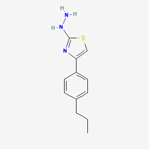 molecular formula C12H15N3S B15052780 2-Hydrazinyl-4-(4-propylphenyl)thiazole 