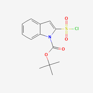 molecular formula C13H14ClNO4S B1505279 Tert-butyl 2-(chlorosulfonyl)-1H-indole-1-carboxylate CAS No. 872983-77-2