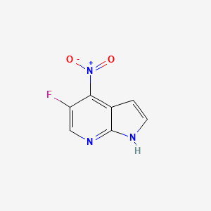 molecular formula C7H4FN3O2 B15052794 5-fluoro-4-nitro-1H-pyrrolo[2,3-b]pyridine 