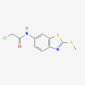 molecular formula C10H9ClN2OS2 B15052817 2-Chloro-N-(2-(methylthio)benzo[d]thiazol-6-yl)acetamide 